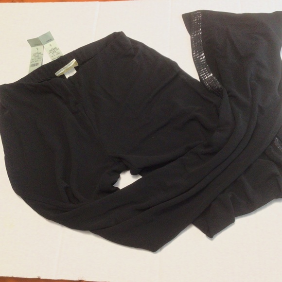 Vintage Cache Black Pants with Side Split Rhinestones Embellishment - Picture 2 of 9